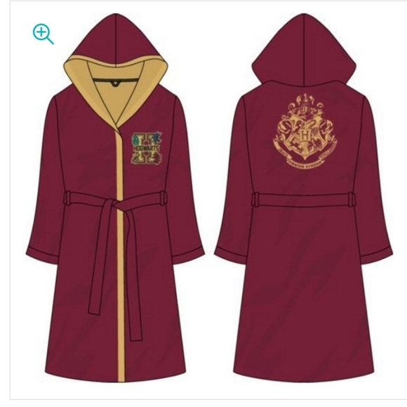 NWOT Hogwarts Crest Harry Potter bath robe with hood size LG/XL - Picture 3 of 7